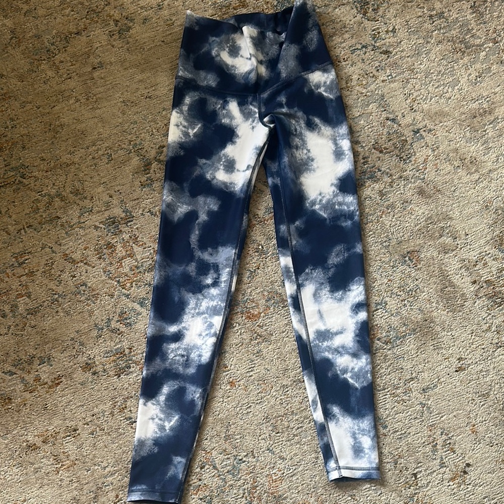 Blue and White Tie-Dye Leggings